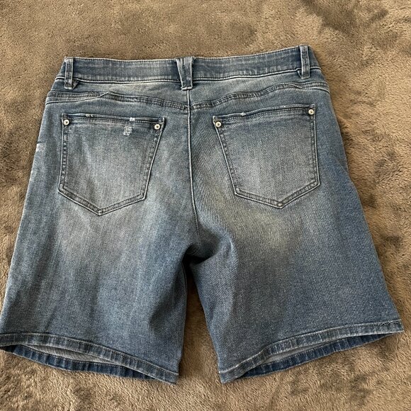 Wit & Wisdom Bermuda Shorts Denim Jorts Light Wash Women's 8 Stretch - Picture 4 of 7